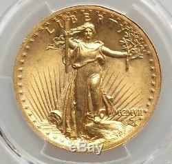 Key Date 1907 High Relief Wire Edge MS64+ PCGS $20 St Gaudens Gold Double Eagle
