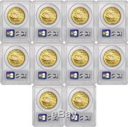 Lot of 10 Random Year $20 Saint Gaudens PCGS MS63 Choice Gold Double Eagle coins