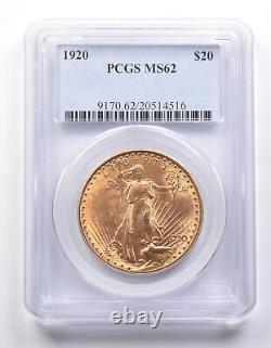 MS62 1920 $20 Saint-Gaudens Gold Double Eagle PCGS 6439