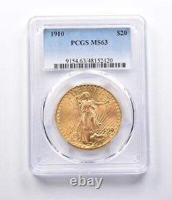 MS63 1910 $20 Saint-Gaudens Gold Double Eagle PCGS 4096