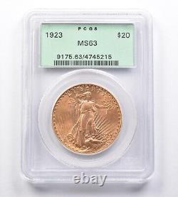MS63 1923 $20 Saint-Gaudens Gold Double Eagle PCGS OGH 4141