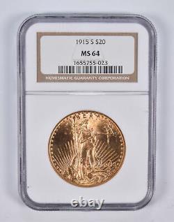 MS64 1915-S $20 Saint-Gaudens Gold Double Eagle NGC 2359