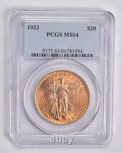 MS64 1923 $20 Saint-Gaudens Gold Double Eagle PCGS 4222