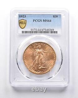 MS64 1923 $20 Saint-Gaudens Gold Double Eagle PCGS 8004