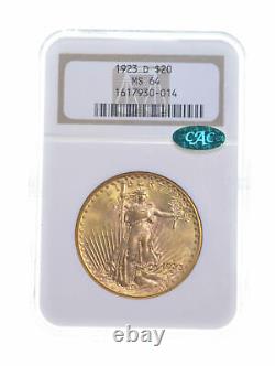 MS64 1923-D $20 Saint-Gaudens Gold Double Eagle CAC Graded NGC 5372