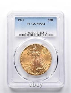 MS64 1927 $20 Saint-Gaudens Gold Double Eagle PCGS 0302