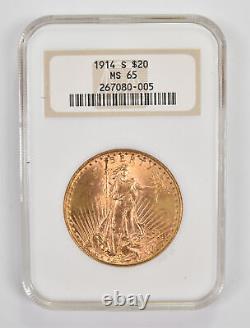 MS65 1914-S $20 Saint-Gaudens Gold Double Eagle NGC Undergrade 9970