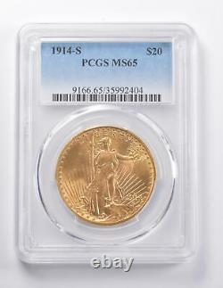 MS65 1914-S $20 Saint-Gaudens Gold Double Eagle PCGS 5098