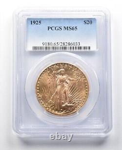 MS65 1925 $20 Saint Gaudens Gold Double Eagle PCGS 2429