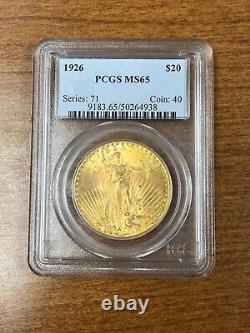 MS65 1926 $20 Saint-Gaudens Gold Double Eagle PCGS