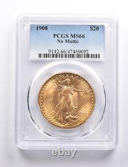 MS66 1908 $20 Saint-Gaudens Gold Double Eagle No Motto PCGS 4846