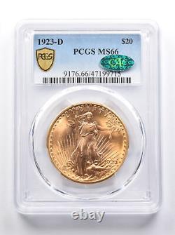 MS66 1923-D $20 Saint-Gaudens Gold Double Eagle CAC PCGS 8423