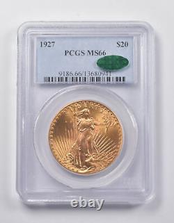MS66 1927 $20 Saint-Gaudens Gold Double Eagle CAC PCGS 3946