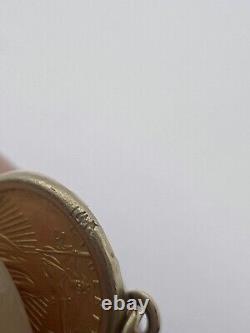 Miniature Saint-Gaudens Double Eagle 22K Gold Coin Pendant with 14K Frame