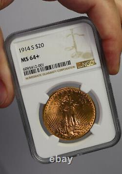 NGC 1914 S $20 MS64 + PLUS grade Saint Gaudens Gold Double Eagle Free Shipping