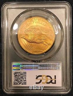 PCGS MS66 1908 No Motto St Gaudens $20 Gold Double Eagle Coin Gold Shield