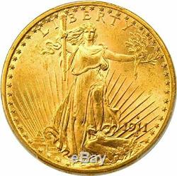 PSGS 1911S $20 Saint Gaudens Double Eagle coin MS64