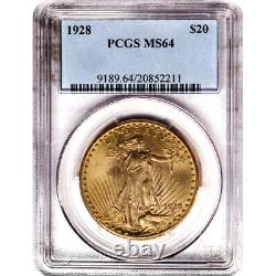 Pre-33 $20 Saint Gaudens Gold Double Eagle Coin MS64 (PCGS or NGC)