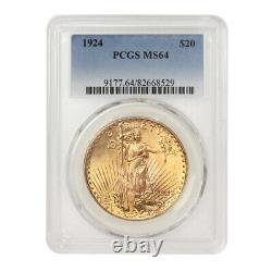Random Year/Mint $20 Gold Saint Gaudens Double Eagle PCGS MS64 choice graded