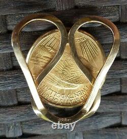 St. Gaudens $20 gold double eagle & 14K money clip beautiful heavy 49 grams