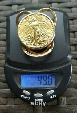 St. Gaudens $20 gold double eagle & 14K money clip beautiful heavy 49 grams