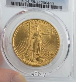 Stunning 1910 $20 Gold Saint Gaudens Coin Pcgs Graded Au58 Double Eagle