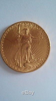 US 1915 S Saint Gaudens $20 double eagle circulated