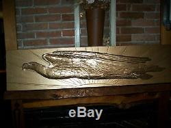US Eagle Wood Carving In The Style Of Gold Saint Gaudens Double Eagle