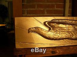 US Eagle Wood Carving In The Style Of Gold Saint Gaudens Double Eagle