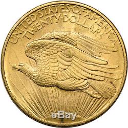 US Gold $20 Saint-Gaudens Double Eagle 1908 No Motto Almost Uncirculated