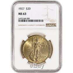 US Gold $20 Saint-Gaudens Double Eagle NGC MS63 Random Date