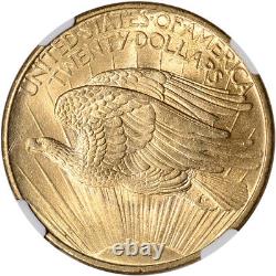 US Gold $20 Saint-Gaudens Double Eagle NGC MS66 1908 No Motto