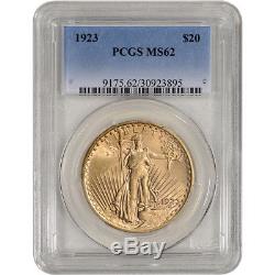 US Gold $20 Saint-Gaudens Double Eagle PCGS MS62 Random Date