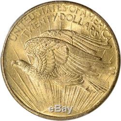 US Gold $20 Saint-Gaudens Double Eagle PCGS MS63 1908 No Motto Rough Rider Hoard