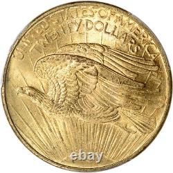US Gold $20 Saint-Gaudens Double Eagle PCGS MS64+ 1908 No Motto