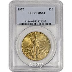 US Gold $20 Saint-Gaudens Double Eagle PCGS MS64 Random Date