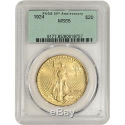 US Gold $20 Saint-Gaudens Double Eagle PCGS MS65 Green Label Random Date