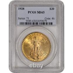 US Gold $20 Saint-Gaudens Double Eagle PCGS MS65 Random Date