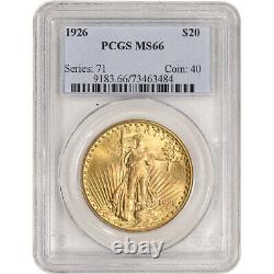 US Gold $20 Saint-Gaudens Double Eagle PCGS MS66 Random Date