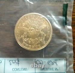 USA 20 Dollars Or avec Certificat Double Eagle Liberty St Gaudens 1876 S (jn60)